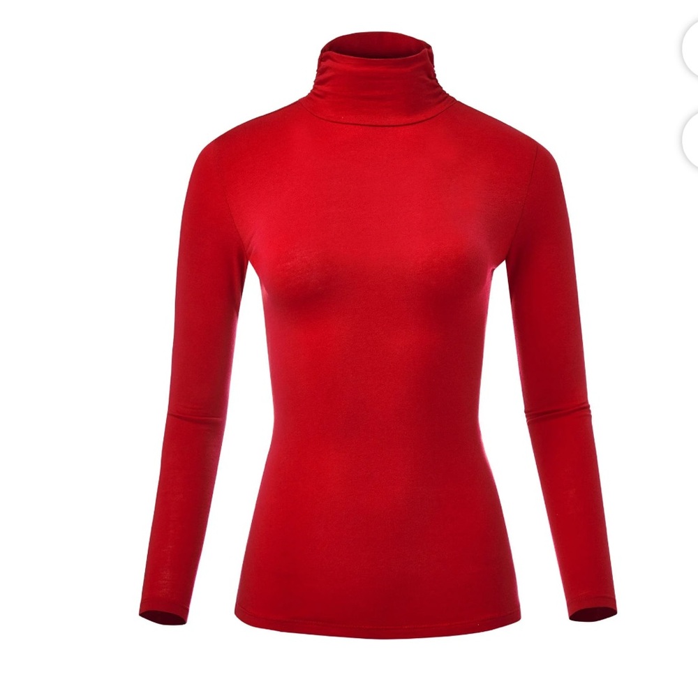Red Turtleneck Long Sleeve Top- Sz Small